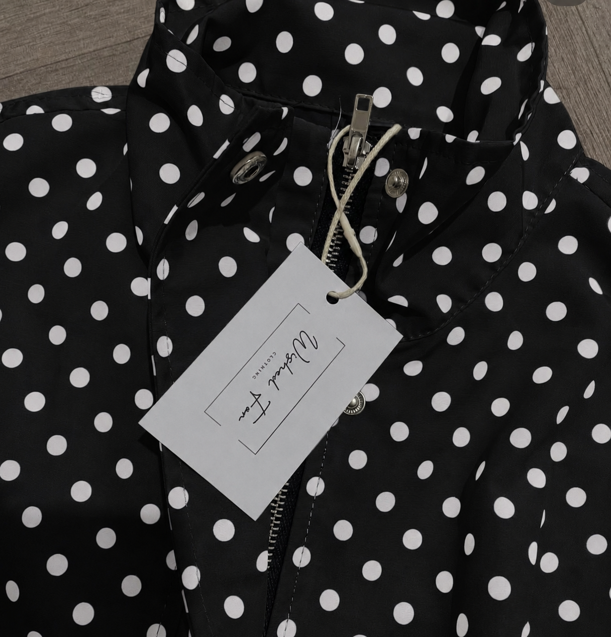 Black Polka Dot Jacket & Shorts Set