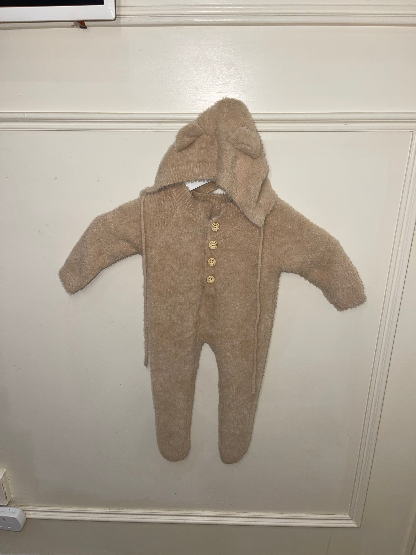 Cream Jumpsuit and Hat set