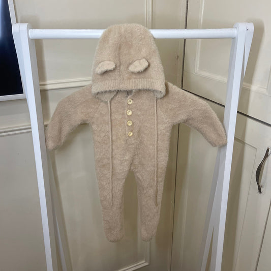 Cream Jumpsuit and Hat set