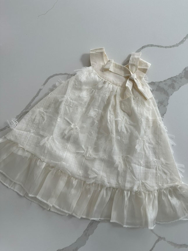 Summer Ruffled Sleeveless Dress White