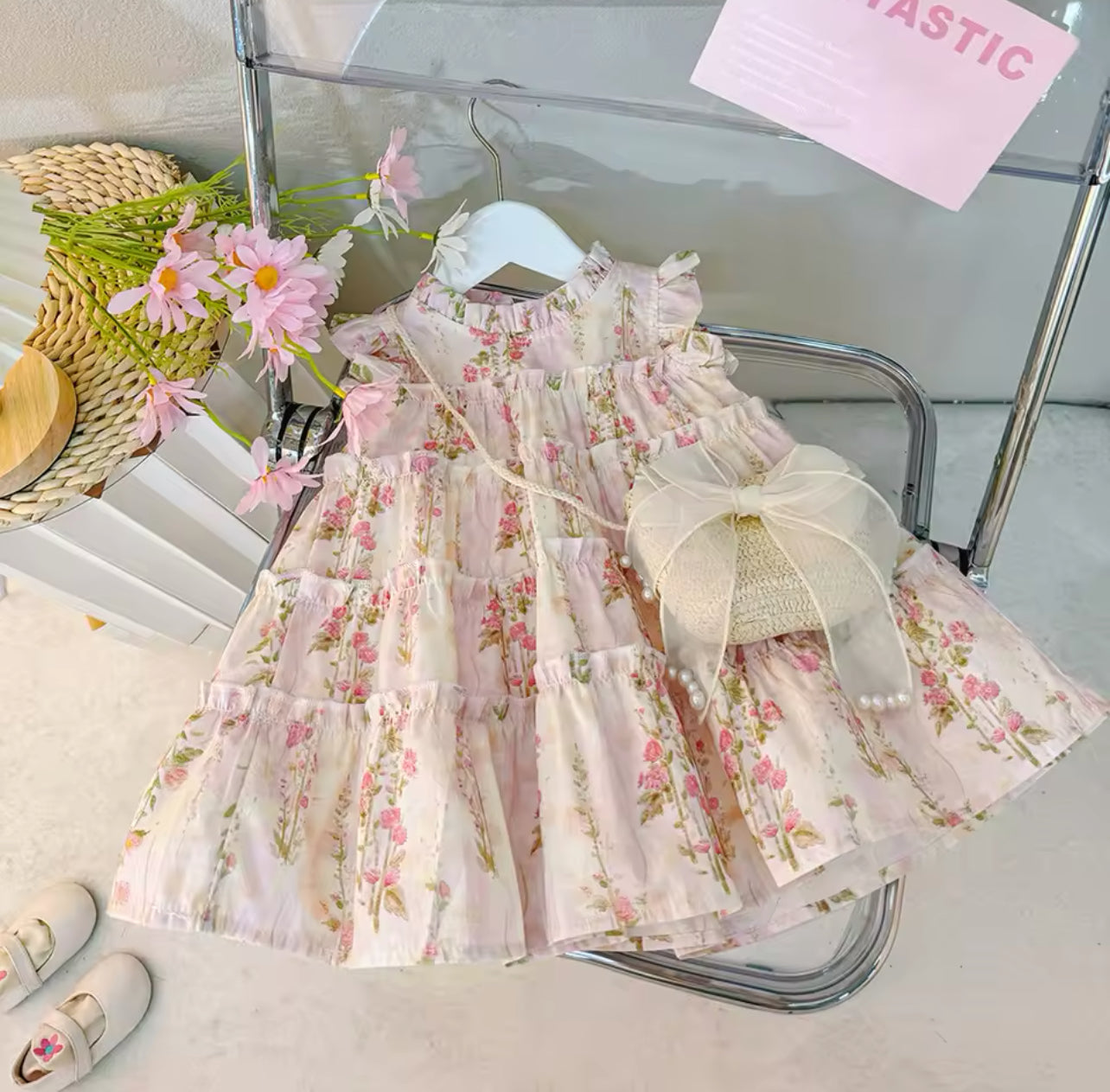 Floral Summer Dress &amp; Matching Bag