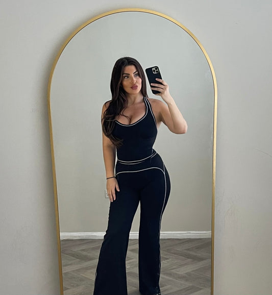 Black Yoga Flared Set