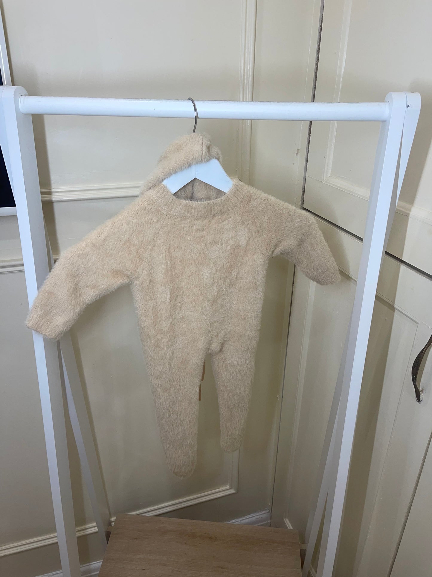 Cream Jumpsuit and Hat set
