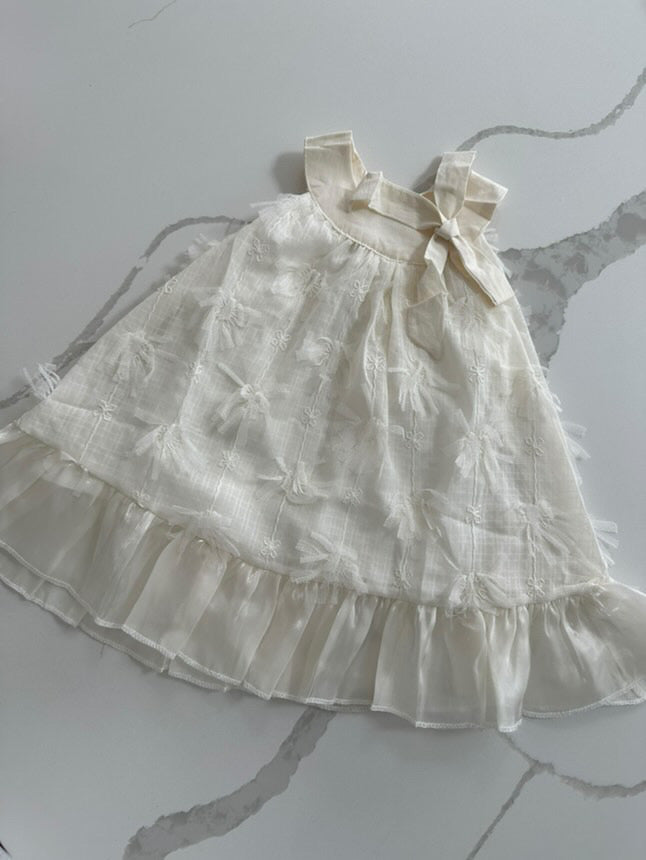 Summer Ruffled Sleeveless Dress White