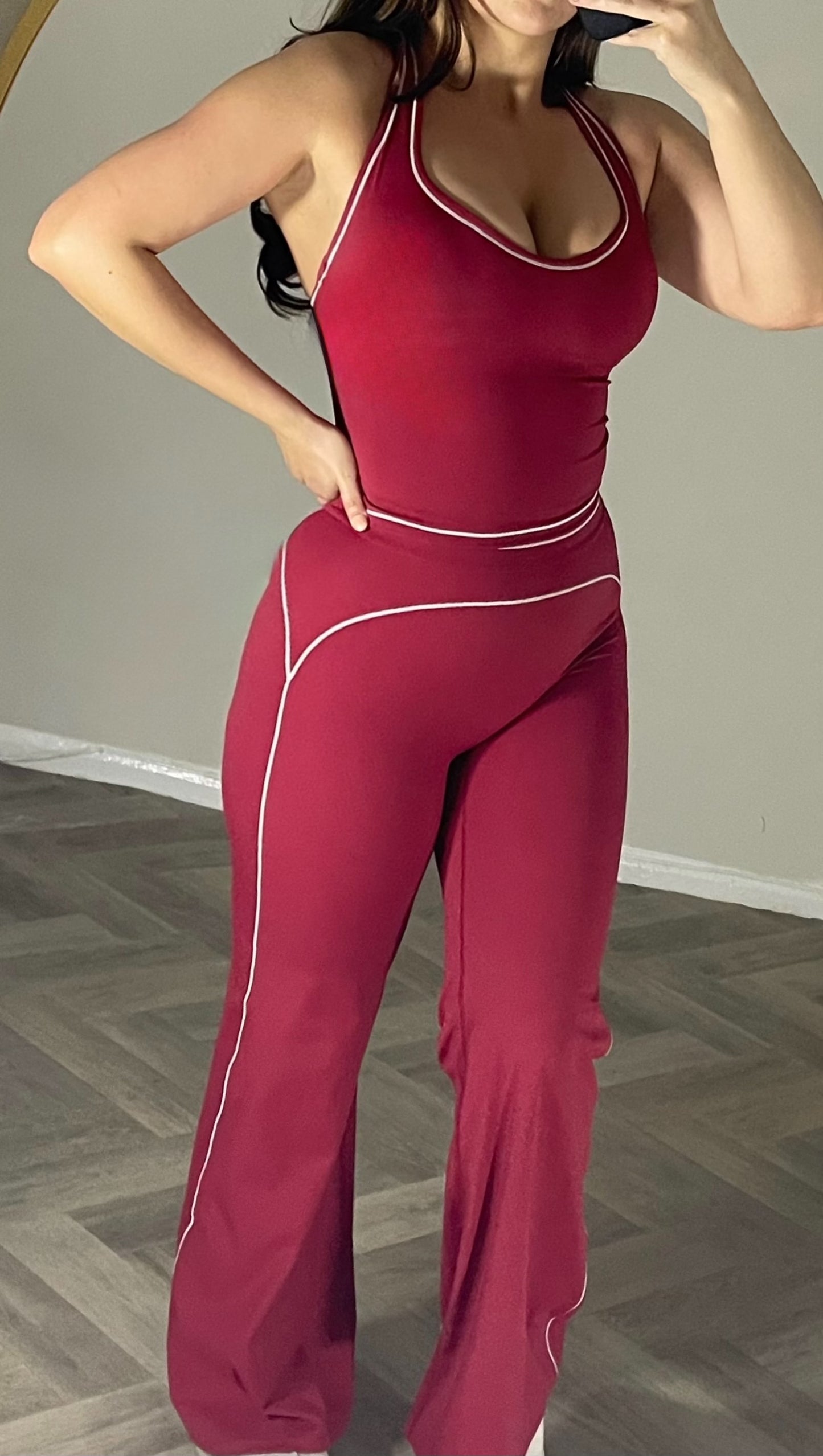 2PCS Burgandy Set 🧘‍♀️