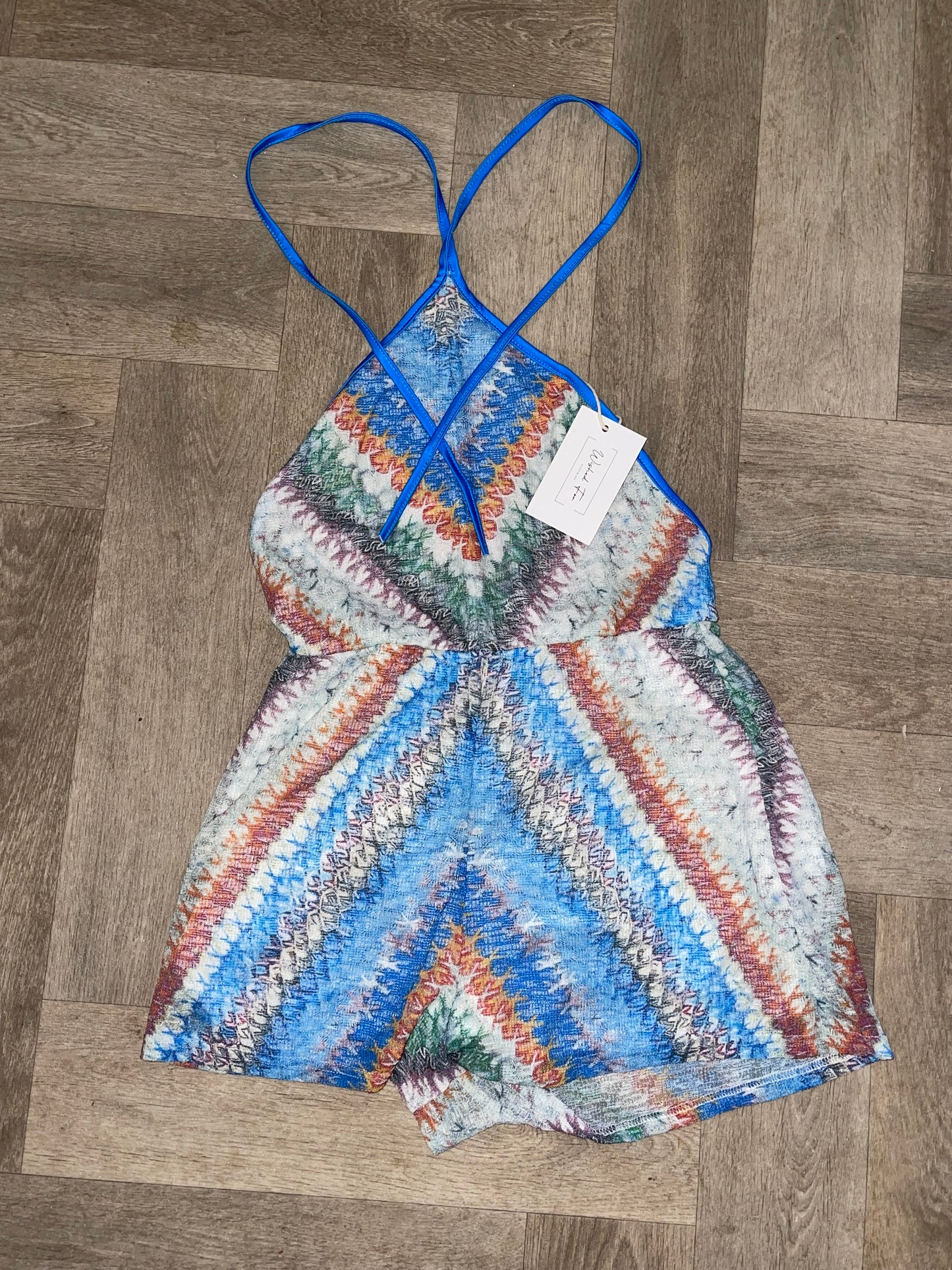 Sunset Waves Halter Playsuit