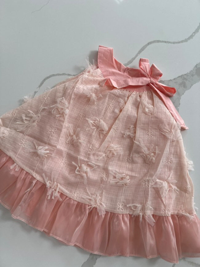 Summer Ruffled Sleeveless Dress Pink