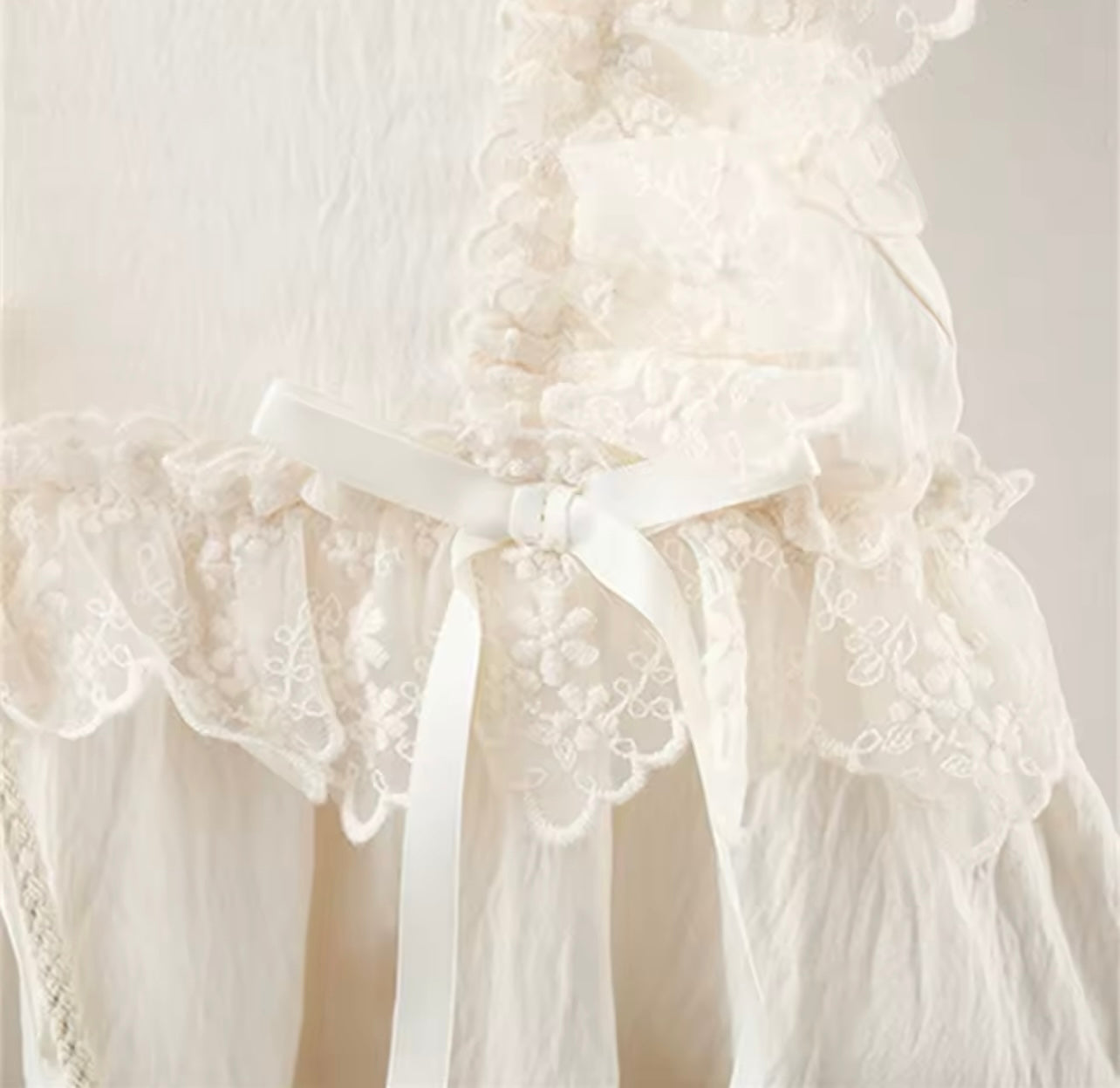 Cream Lace Summer Dress w Matching Bag