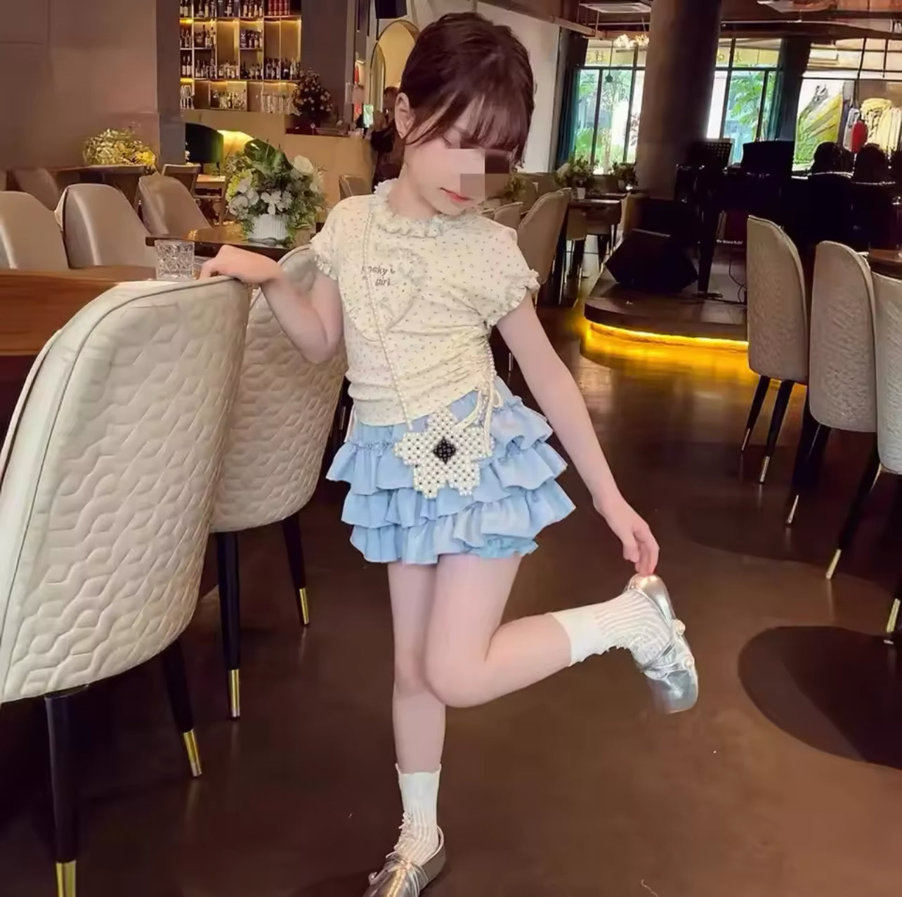 Floral Top W Puffy Skirt