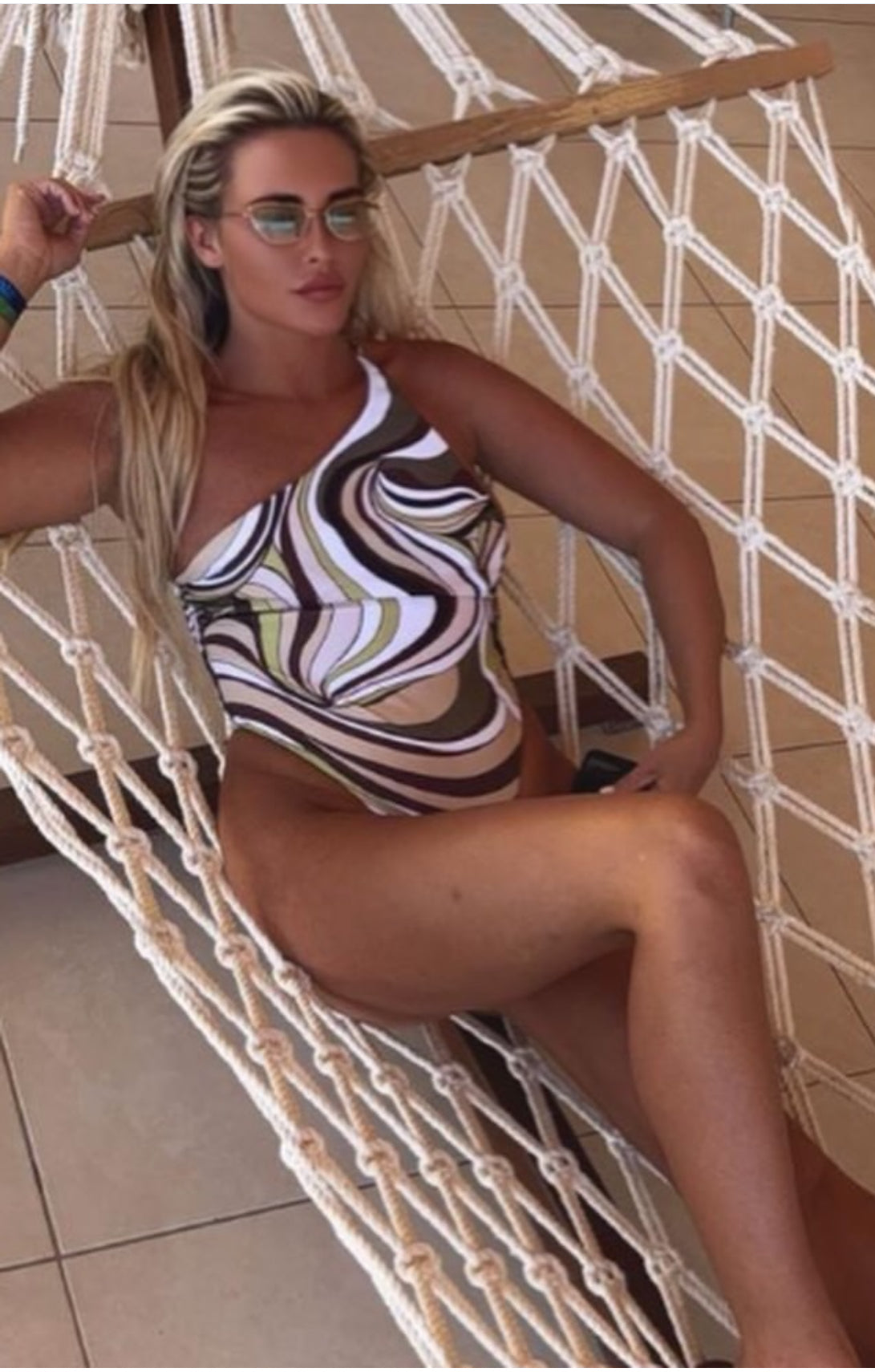 Abstract Swirl Monokini Swimsuit
