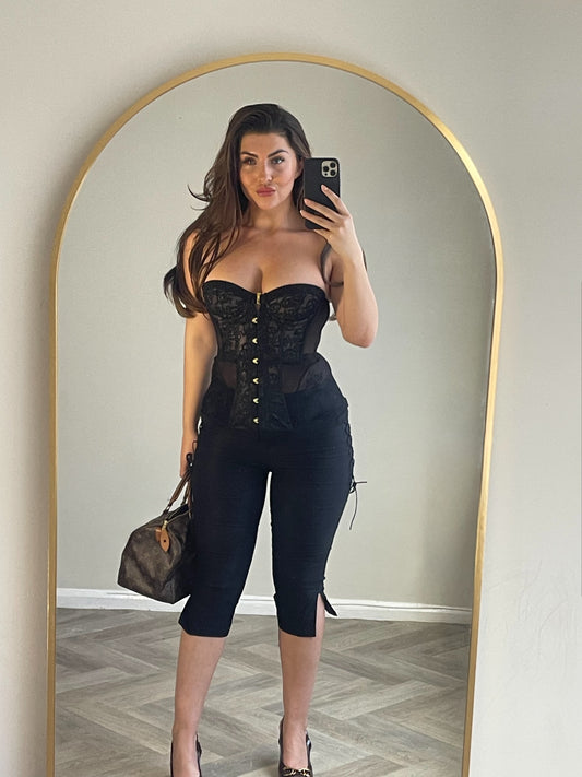 Sheer Lace Corset Top – Strapless Body Shaper
