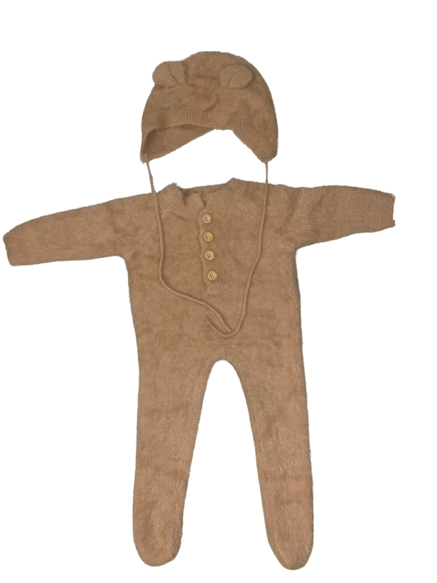 Cream Jumpsuit and Hat set